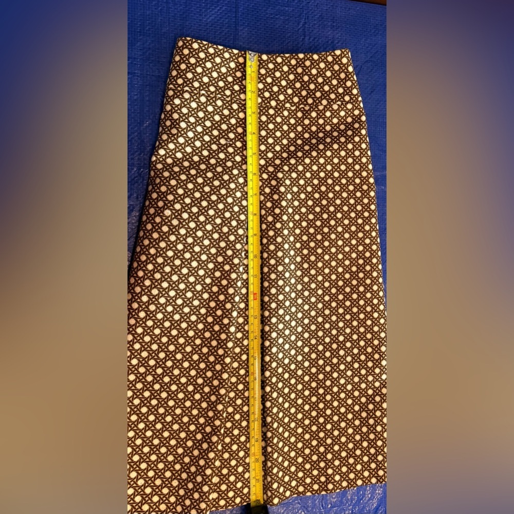 Talbots Size 10 Tan Patterned A-Line Skirt - Picture 13 of 14